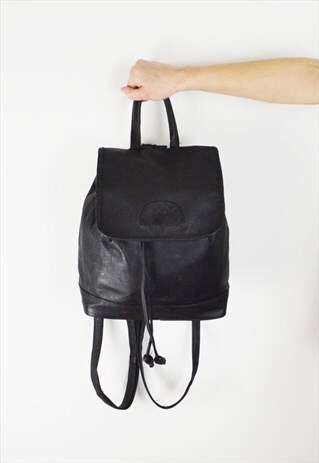 BLACK LEATHER RUCKSACK BAG