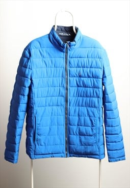 Vintage Nautika Reversible Quilted Padded Jacket Blue Navy