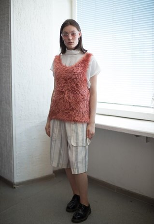 VINTAGE 90'S FLUFFY PINK VEST