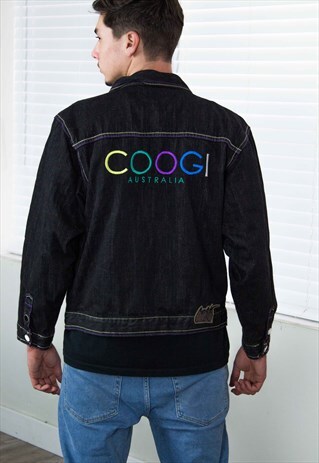 VINTAGE COOGI DENIM JACKET LOGO 90S L 30.8