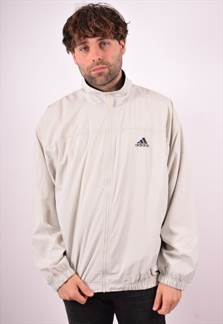 ADIDAS MENS VINTAGE TRACKSUIT TOP JACKET XL OFF WHITE 90S