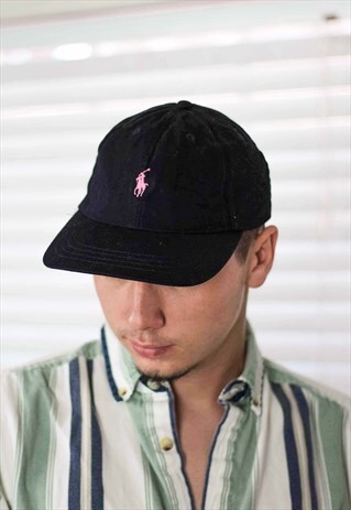 VINTAGE POLO RALPH LAUREN BASEBALL CAP HAT LOGO 90S X 2.8