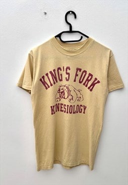 Vintage kings fork college bulldogs yellow T-shirt small  