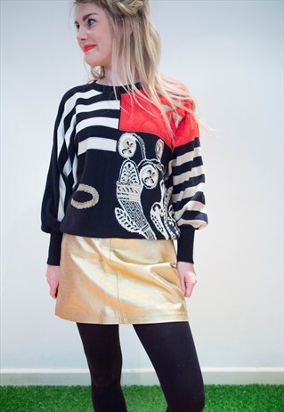 VINTAGE DECORATIVE STRIPE KNIT JUMPER