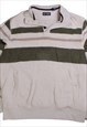 VINTAGE  CHAPS SWEATSHIRT FLEECE QUARTER BUTTON BEIGE CREAM