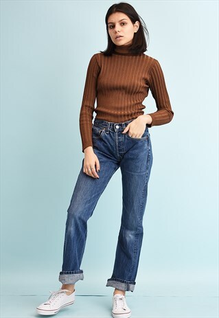 90'S RETRO LEVI'S LOW WAIST STONEWASH DENIM JEANS