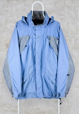 Vintage Helly Hansen Helly Tech Waterproof Jacket Blue Grey 