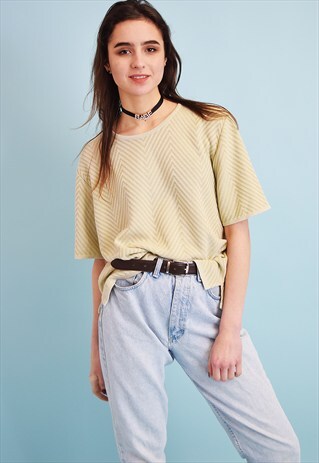 90'S RETRO BEIGE MOD STYLE KNITTED OVERSIZED PASTEL TOP