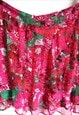 VINTAGE BRIGHT PINK SKIRTS MINI HIGH WAIST FRILL PENCIL SUN