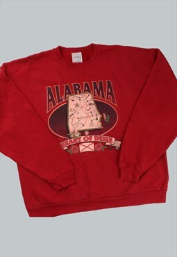 Vintage  Jerzees Sweatshirt Alabama Burgundy Red Large