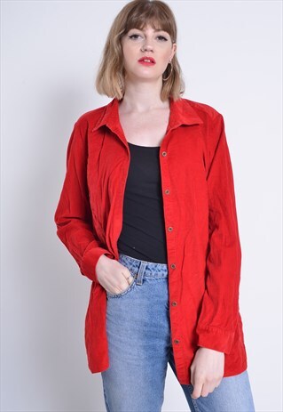 VINTAGE CORDUROY CORD SHIRT RED