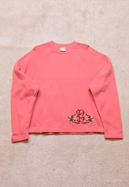 Women's Vintage 90s Benetton Pink Embroidered Sweater