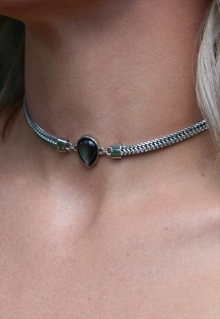 ARACELI BLACK PEARL & SILVER BOHO CHOKER