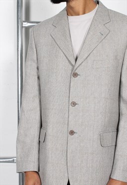 Vintage Lacoste Blazer in Grey Smart Suit Jacket Large