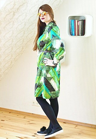 BRIGHT GREEN VINTAGE DRESS