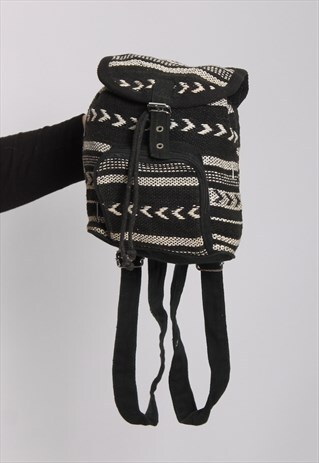 VINTAGE 90S WOVEN PATTERNED FESTIVAL MINI BACKPACK RUCKSACK