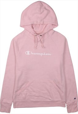 Vintage 90's Champion Hoodie Pullover Spellout Pink Small