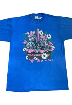 1995 Cotton Grove Rabbits blue graphic tshirt   
