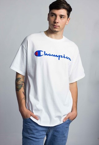 NEW VINTAGE CHAMPION LOGO T-SHIRT 90S XL 7.3