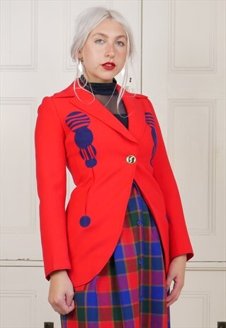 60S VINTAGE BLAZER JACKET IN RED