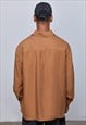 CAMEL OVERSIZE SHIRT - ORGANIC COTTON FABRIC