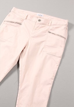 Vintage Calvin Klein Trousers in Pink Skinny Fit Pants UK 14