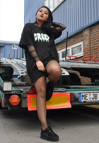 BLACK BOYFRIEND SLOGAN T-SHIRT GLOW IN THE DARK CREEP