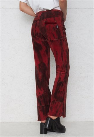 VINTAGE RED BLACK CARAMASOV CORDUROY TROUSERS BOTTOMS