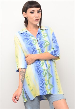 VINTAGE 90'S BEACH SURF PATTERNED SHIRT