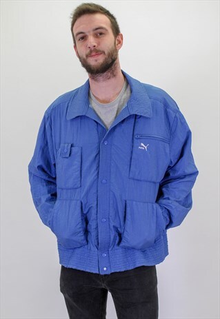 VINTAGE PUMA JACKET IN BLUE XL