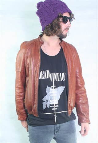 LEATHER BOMBER FLYING JACKET.