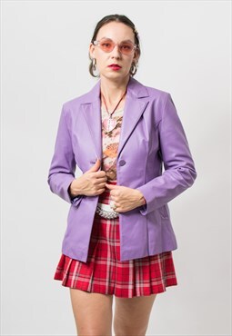 Vintage leather jacket in heather purple women size S/M