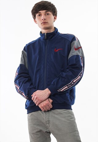 VINTAGE NIKE USA TRACKSUIT TRACK TOP 90S NAVY BLUE