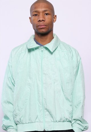 VINTAGE ADIDAS LOGO TRACK TOP JACKET SHELL GREEN