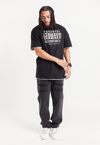 LIQUOR N POKER - OVERSIZED T SHIRT WITH PARENTAL ADVISORY