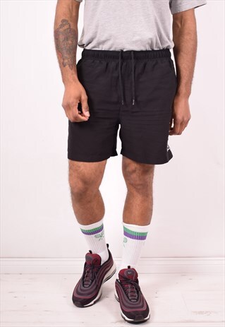 FILA MENS VINTAGE SHORTS MEDIUM BLACK 90S