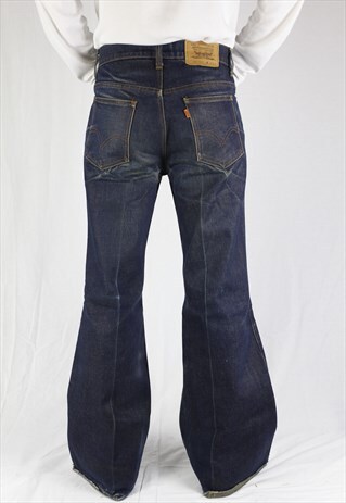 MENS RARE VINTAGE LEVIS JEANS W30 L30 SLIM KICK FLARE 60'S