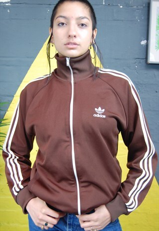 80S ADIDAS BROWN TRACK JACKET