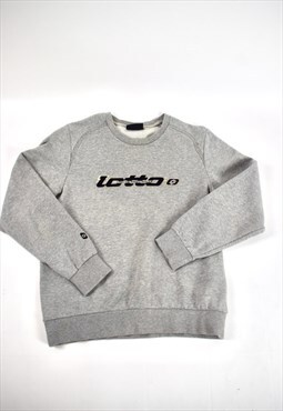 Vintage 90s Lotto Logo Grey Jumper 