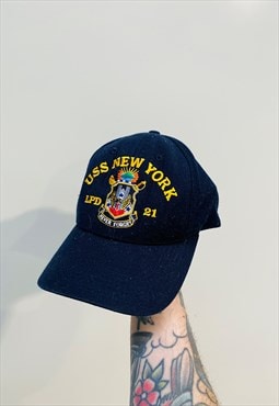 Vintage USS New York Embroidered Hat Cap