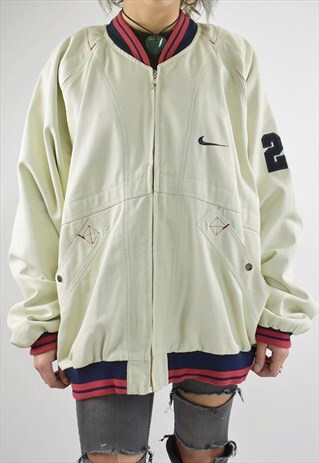 VINTAGE NIKE DENIM VARSITY JACKET
