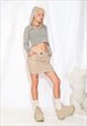 VINTAGE Y2K BUFFALO SKIRT LOW RISE MINI IN BEIGE