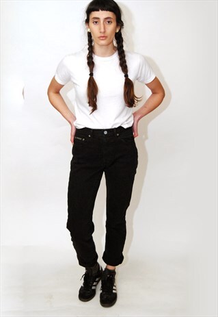 CALVIN KLEIN JEANS (UK 4) VINTAGE 90S TROUSERS HIGH WAISTED