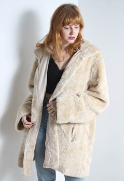 Vintage Faux Fur Jacket Beige