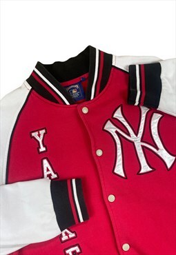 Majestic NY Yankees Vintage Y2K Red and white popper jacket