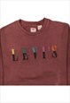 VINTAGE 90'S LEVI'S SWEATSHIRT CREW NECK SPELLOUT BURGUNDY