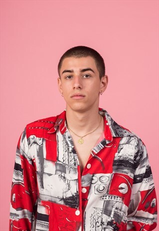 PRINTED 80S BUTTON-UP SHIRT