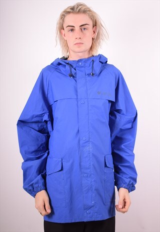 COLUMBIA MENS VINTAGE RAIN JACKET XXL BLUE 90S