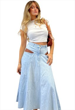 Vintage Denim Maxi Skirt