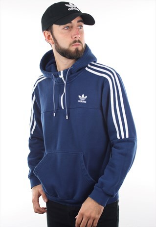 VINTAGE ADIDAS ORIGINALS 1/4 ZIP HOODIE SWEATSHIRT